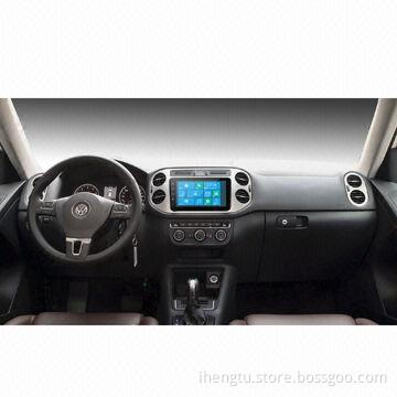 In-dash 2-DIN touchscreen GPS navigation radio, smart link with phone apps, dual-control for Tiguan